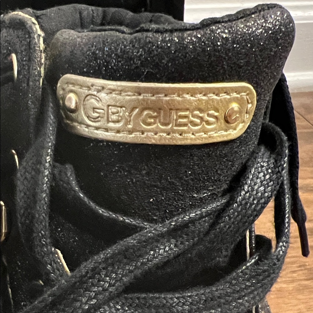 Guess Black and Gold High-Top Sneakers - Picture 2 of 7
